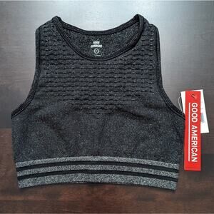 NWT Good American Seamless Lurex Stripe Bra